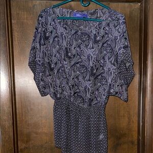 Miley Cyrus Max Black and Purple Sheer Top